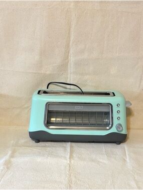 Mint Green Retro Electric Toaster with Viewing Window